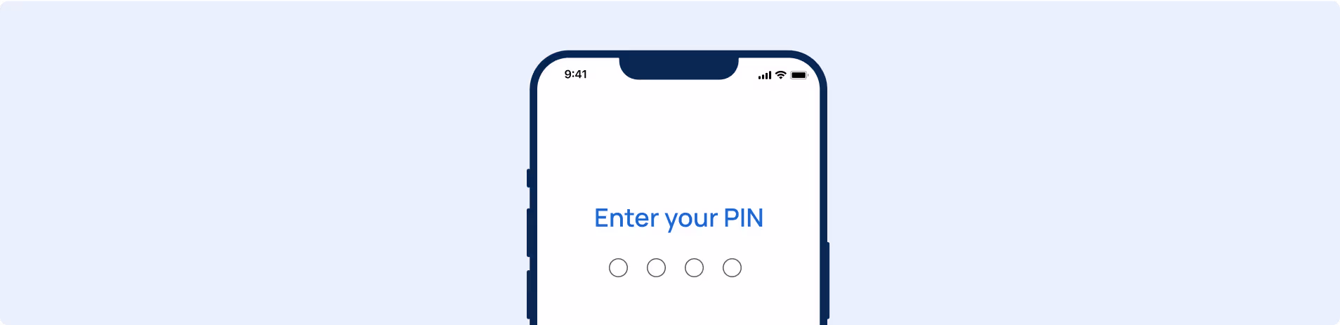 illustration of a phone and enter pin from Blimp´s app
